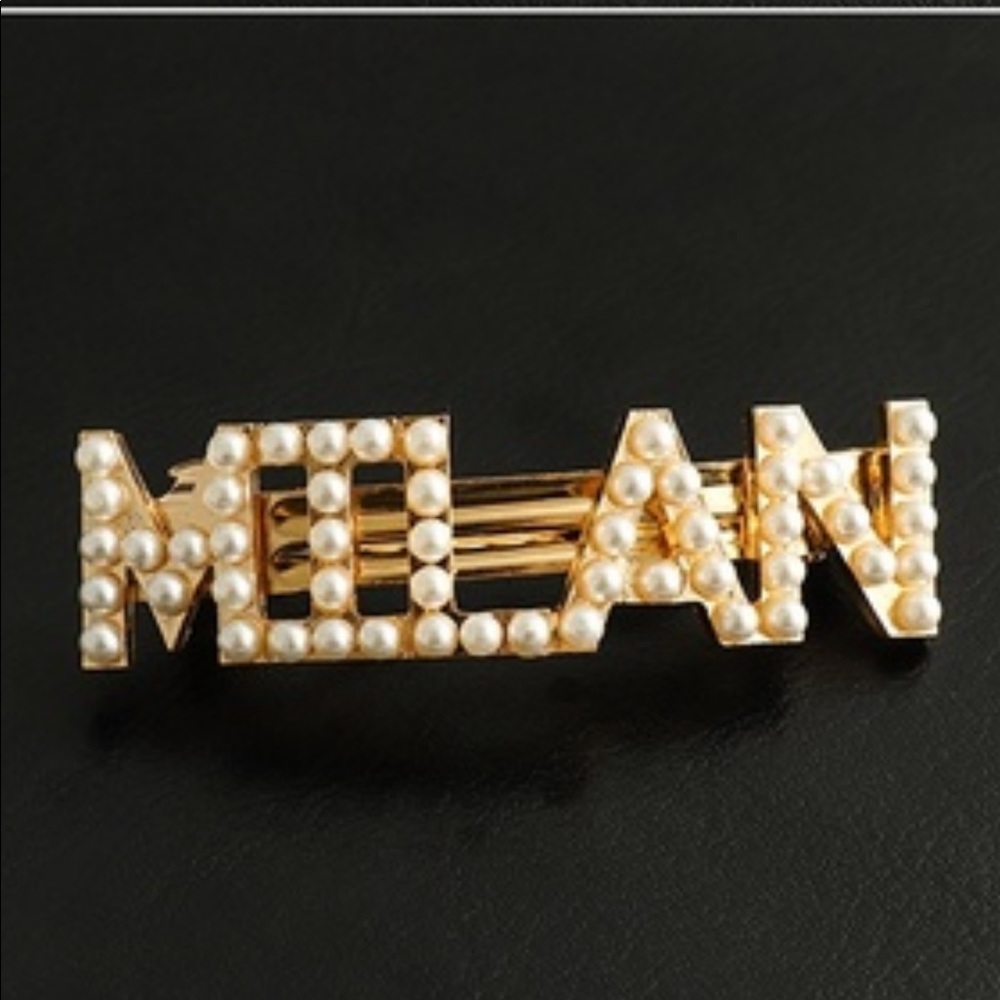 NWT Faux Pearl City Gold Barrette - Picture 8 of 8